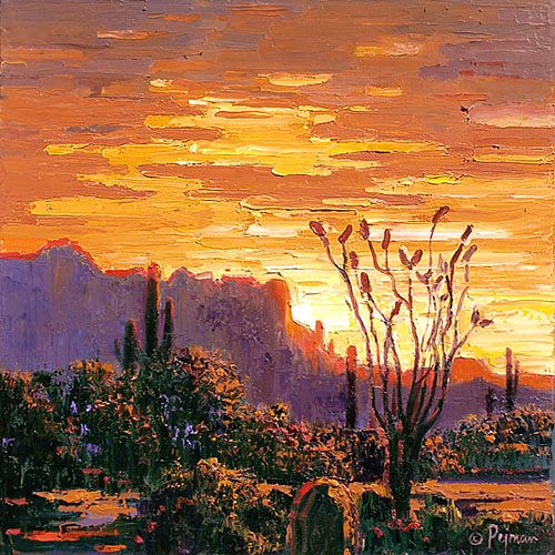 Pejman Superstition Mountain Sunset 16x16